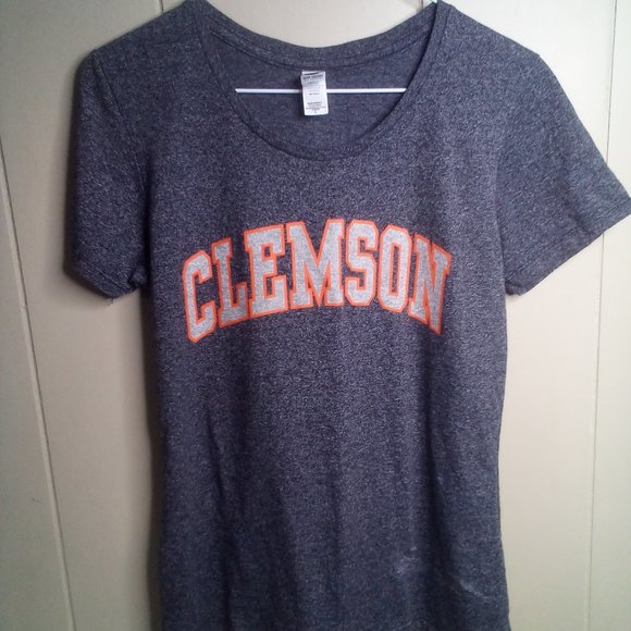 Clemson Tigers Shirt L Short Sleeve New Agenda Tag Gray Orange - Picture 1 of 12